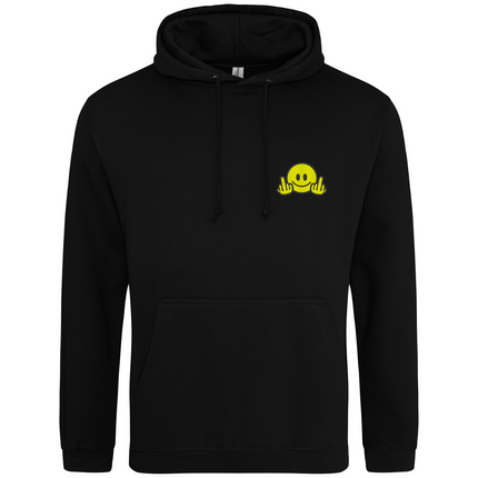 Smiley Face Mid Finger Embroidery Detail Sweatshirt | Hoodie