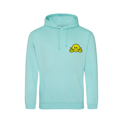 Smiley Face Mid Finger Embroidery Detail Sweatshirt | Hoodie