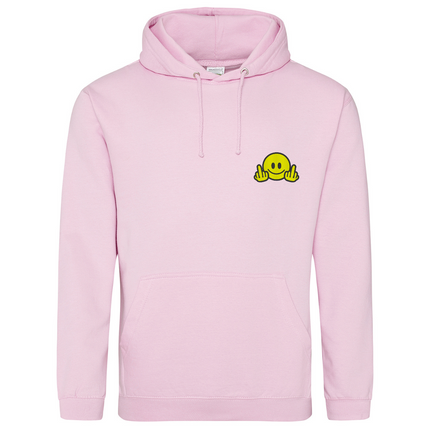 Smiley Face Mid Finger Embroidery Detail Sweatshirt | Hoodie