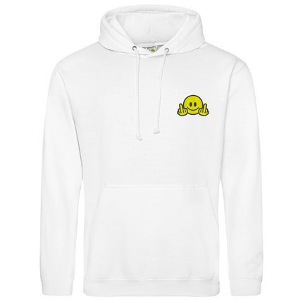 Smiley Face Mid Finger Embroidery Detail Sweatshirt | Hoodie