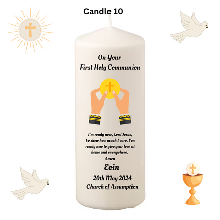 Personalised First Holy Communion Candles