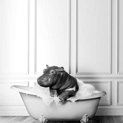 Adorable Hippo in Tub Wall Art