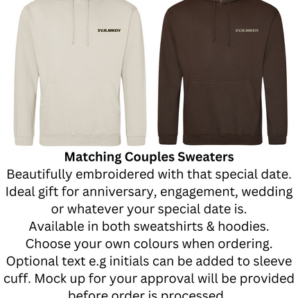 Custom Embroidered Couples Matching Sweatshirts | Hoodie