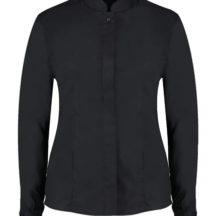 Women's mandarin collar shirt long-sleeved (tailored fit)