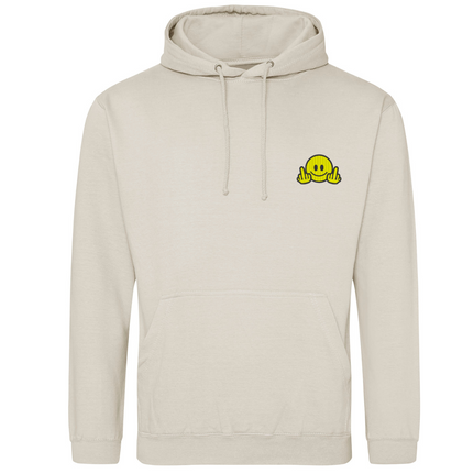 Smiley Face Mid Finger Embroidery Detail Sweatshirt | Hoodie