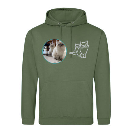 Custom Outline Embroidery Portrait From Photo Sweatshirt | Hoodie