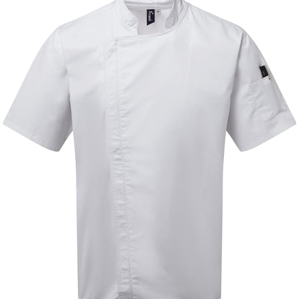 Chef's zip-close short sleeve jacket