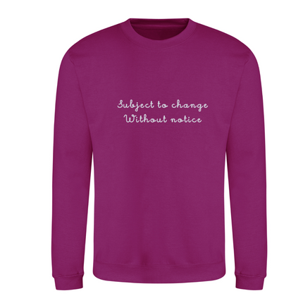 Subject to Change Without Notice Embroidered Sweatshirt | Hoodie