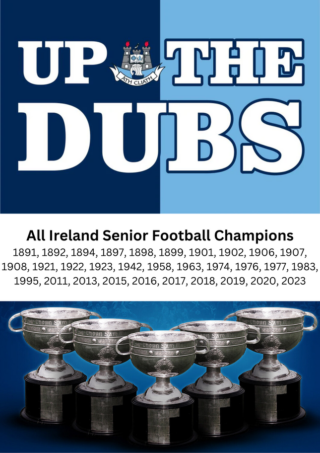 Up The Dubs A3 Poster GAA All Ireland Champions