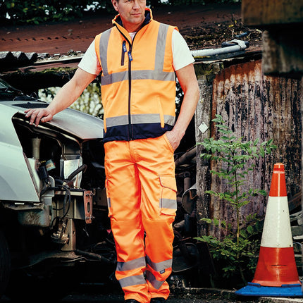 Hi-Vis Polycotton Cargo Trousers with kneepad pockets (HV018T/3M)