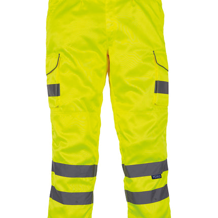 Hi-Vis Polycotton Cargo Trousers with kneepad pockets (HV018T/3M)